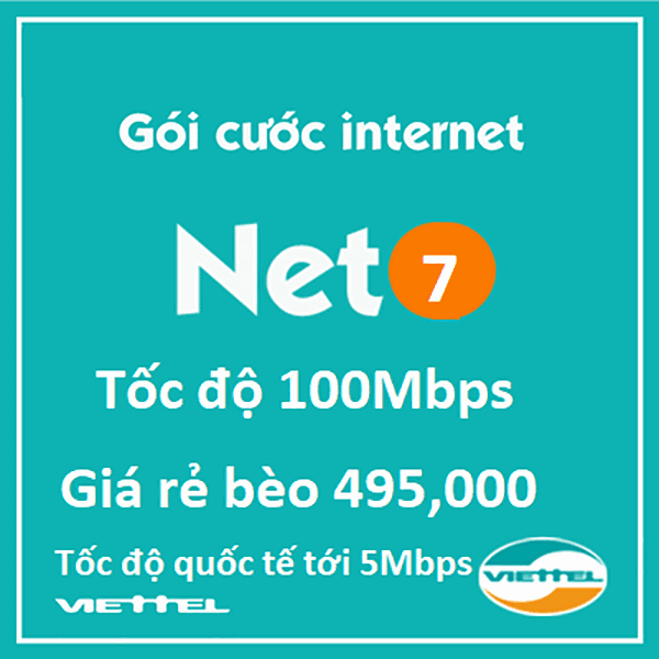 Gói cước Internet Net7 - giá rẻ bèo