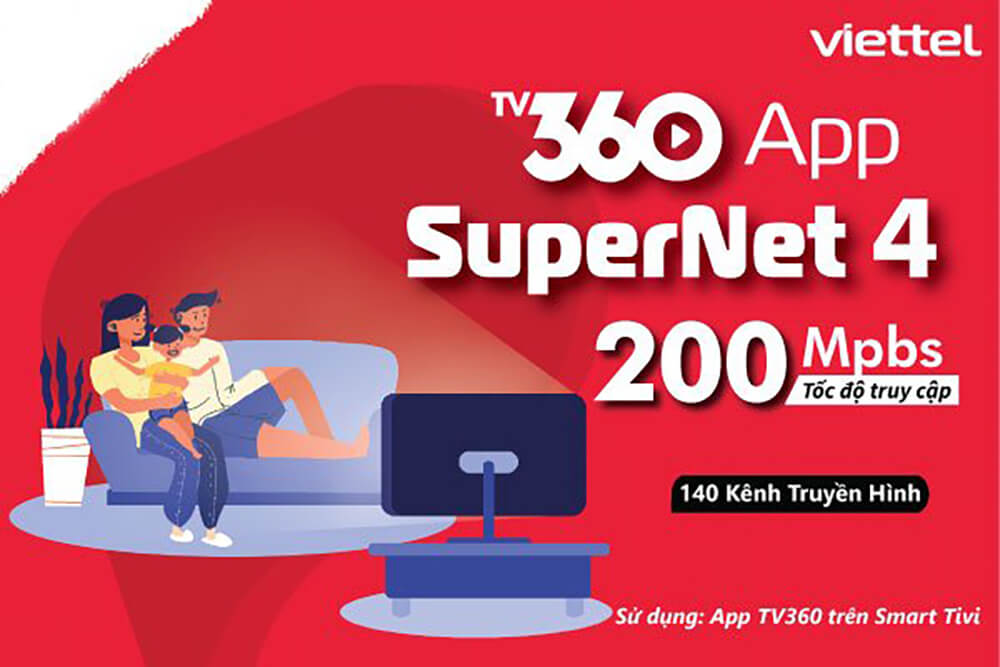 Đăng ký Internet – Truyền hình TV360APP – SUPPERNET4 Viettel