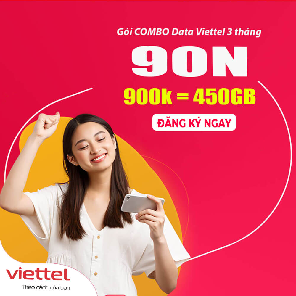 Đăng ký gói 90N Viettel nhận 5GBngày + Miễn phí gọi, SMS suốt 3 tháng